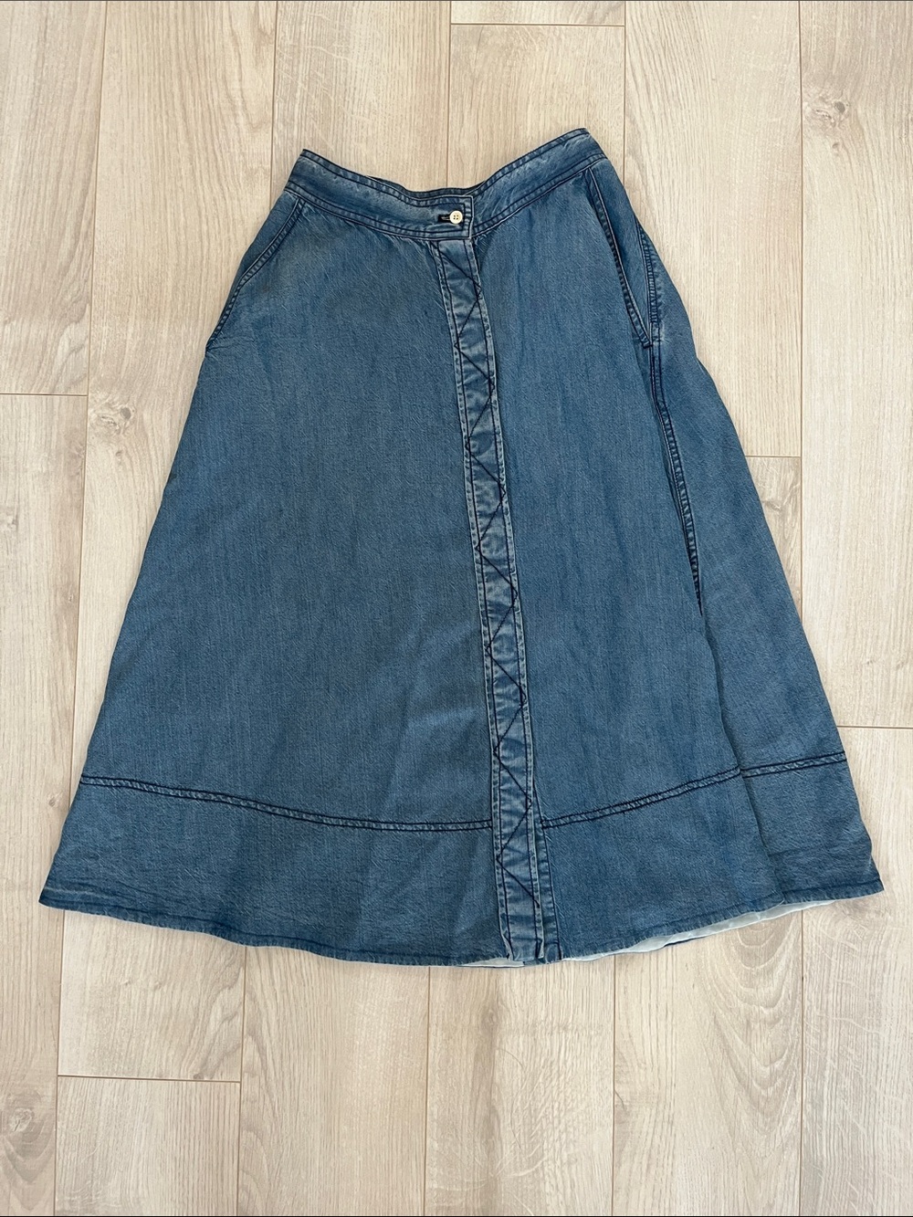 Wilfred Indigo Denim A-Line Skirt